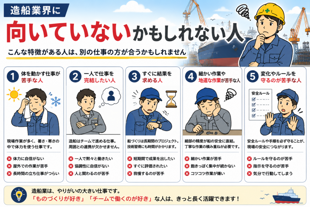 造船業界に向いていないかもしれない人