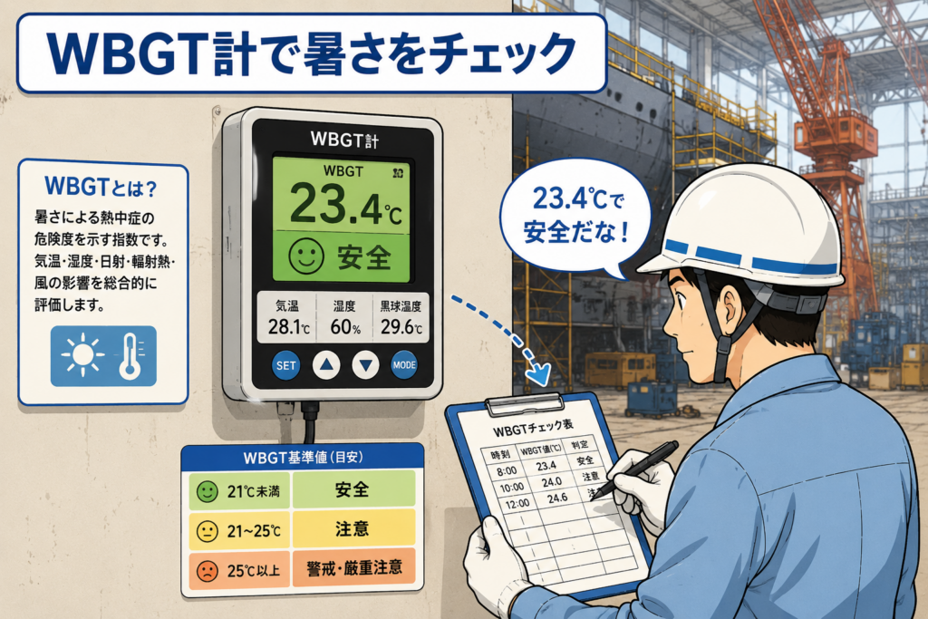 WBGT計で暑さを「見える化」