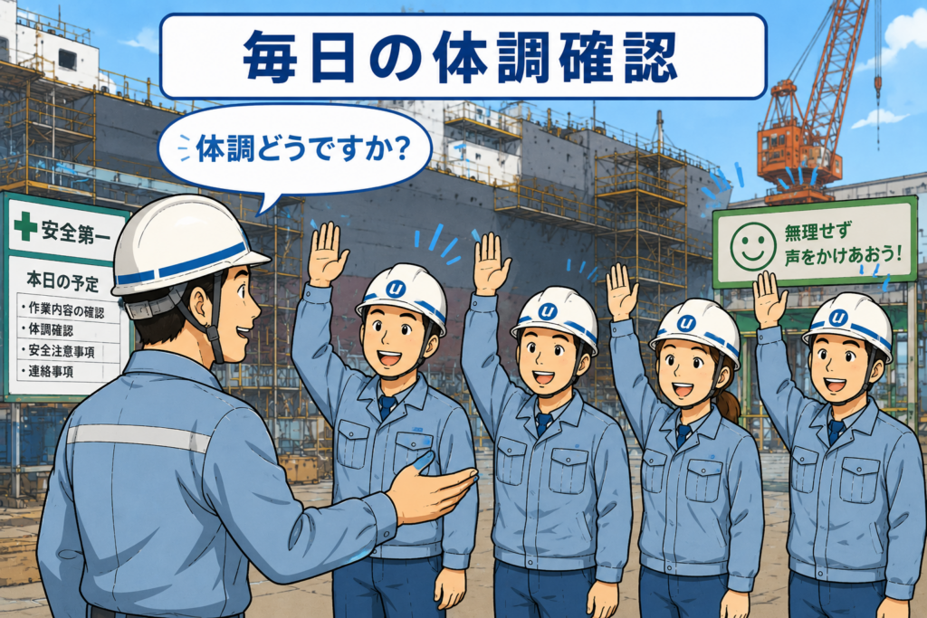 体調を確認しながら作業を進める
