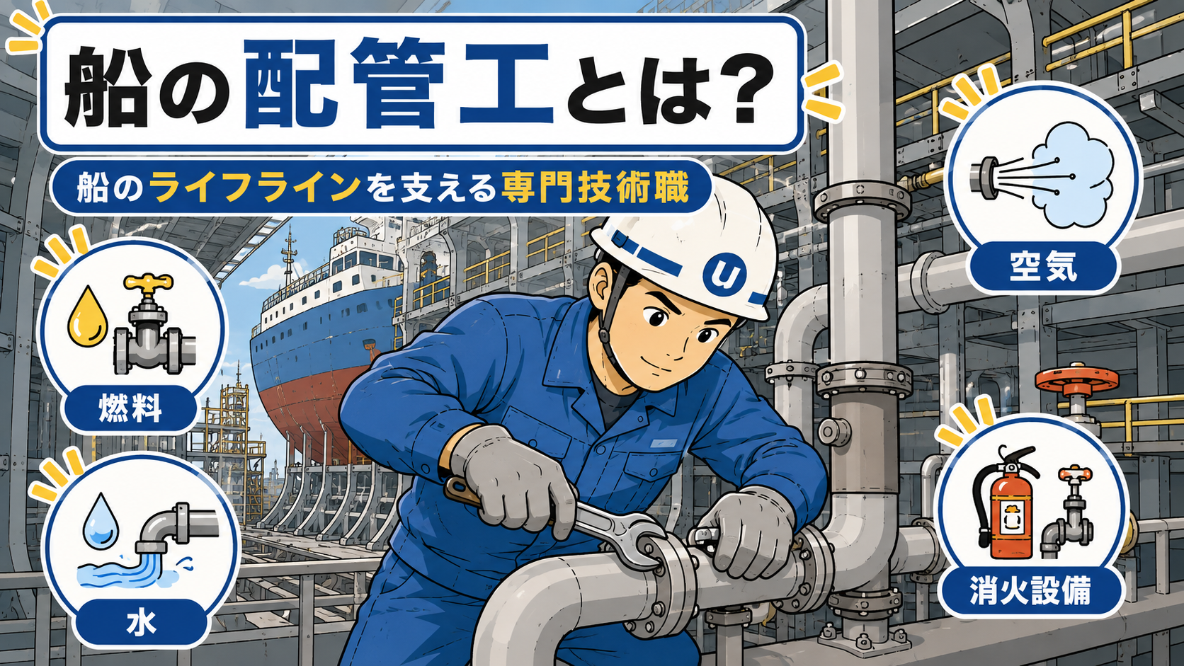 船の配管工とは？仕事内容や身につく資格、未経験から目指せる理由を解説