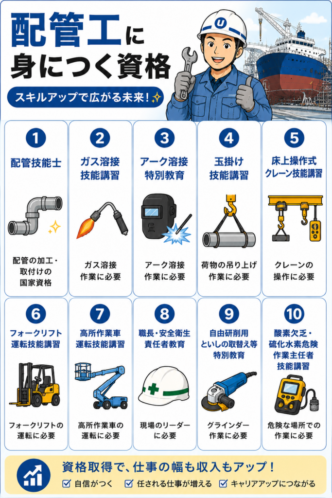 配管工に身につく資格