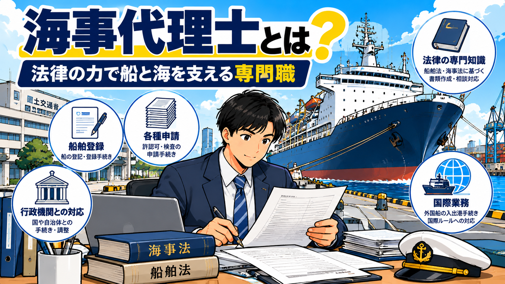 海事代理士とは？仕事内容や資格取得、船と海を支えるキャリアを解説